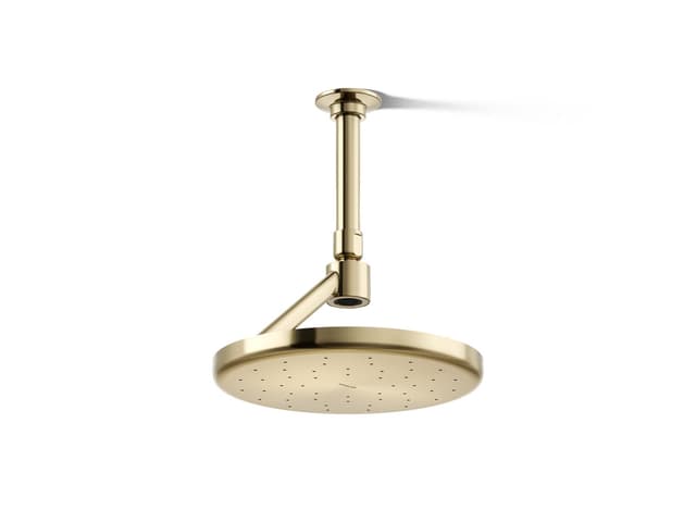 Kohler Statement Open Rain iconic round 9'' single-function rainhead, 1.75 gpm - Vibrant French Gold