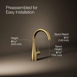 Kohler | Transitional | Cold Water Faucet - Vibrant Brushed Moderne Brass - image 3