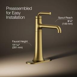 Kohler | Tone | Bathroom Sink Faucet - Vibrant Brushed Moderne Brass - image 3