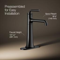 Kohler | Tone | Bathroom Sink Faucet - Matte Black - image 3