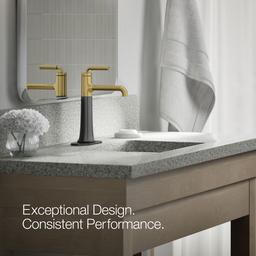 Kohler | Tone | Bathroom Sink Faucet - Matte Black With Brushed Moderne Brass - image 3