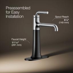 Kohler | Tone | Bathroom Sink Faucet - Polished Chrome With Matte Black - image 3