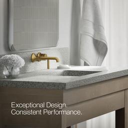 Kohler | Tone | Wall Mounted Bathroom Sink Faucet - Vibrant Brushed Moderne Brass - image 4