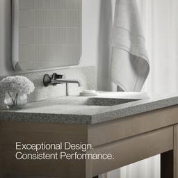 Kohler | Tone | Wall Mounted Bathroom Sink Faucet - Polished Chrome With Matte Black - image 4