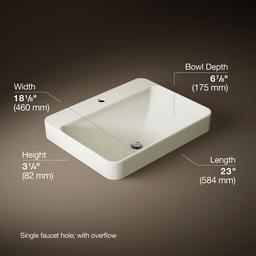 Vox 23'' rectangular vessel bathroom sink - image 3