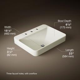 Vox 23'' rectangular vessel bathroom sink - image 3