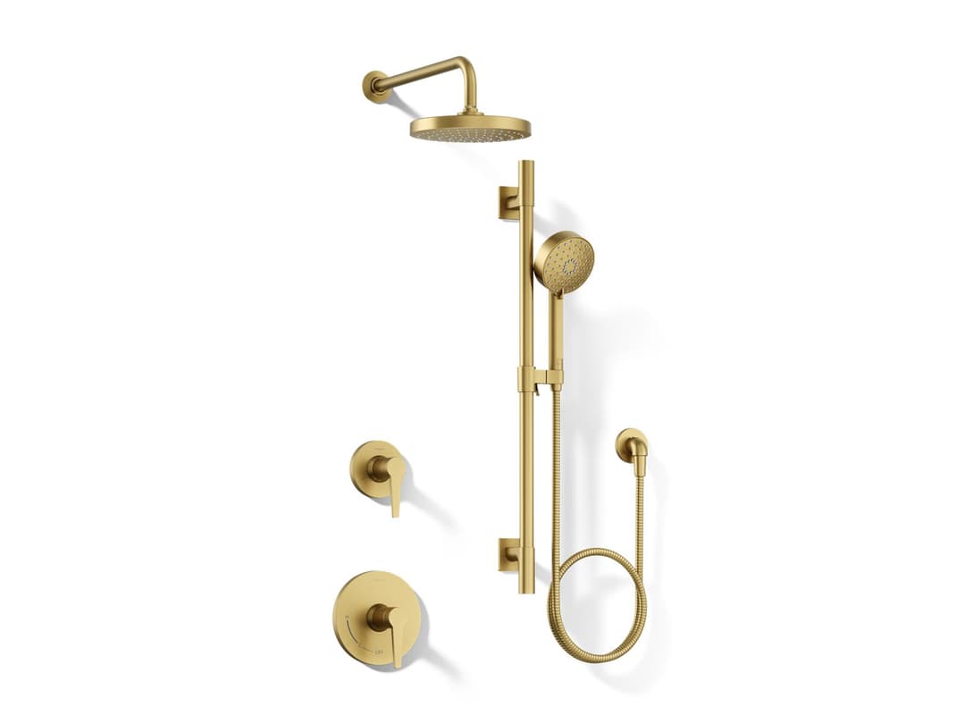 Kohler | Awaken | Shower System Kit - Vibrant Brushed Moderne Brass by Kohler