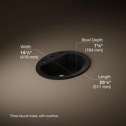Kohler Bryant 20-1/4'' oval drop-in bathroom sink - Black - image 3