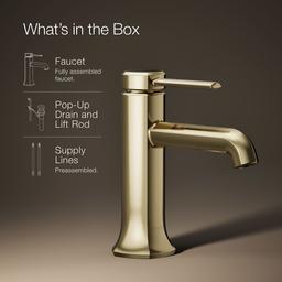 Kohler Occasion Single-handle bathroom sink faucet, 1.2 gpm - Vibrant French Gold - image 2