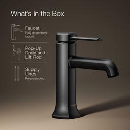 Kohler Occasion Single-handle bathroom sink faucet, 1.2 gpm - Matte Black - image 2