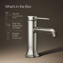 Kohler Occasion Single-handle bathroom sink faucet, 1.2 gpm - Vibrant Polished Nickel - image 2