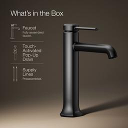 Kohler Occasion Tall single-handle bathroom sink faucet, 1.2 gpm - Matte Black - image 2