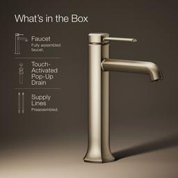 Kohler Occasion Tall single-handle bathroom sink faucet, 1.2 gpm - Vibrant Brushed Bronze - image 2