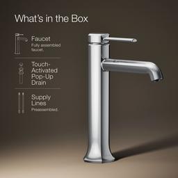 Kohler Occasion Tall single-handle bathroom sink faucet, 1.2 gpm - Polished Chrome - image 2