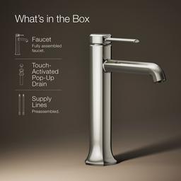Kohler Occasion Tall single-handle bathroom sink faucet, 1.2 gpm - Vibrant Polished Nickel - image 2