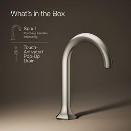 Kohler Occasion Bathroom sink faucet spout with Cane design, 1.2 gpm - Vibrant Brushed Nickel - image 2