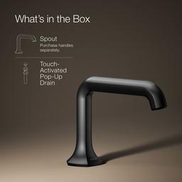 Kohler Occasion Bathroom sink faucet spout with Straight design, 1.2 gpm - Matte Black - image 2