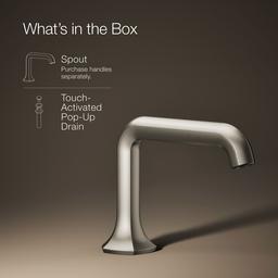 Kohler Occasion Bathroom sink faucet spout with Straight design, 1.2 gpm - Vibrant Brushed Nickel - image 2