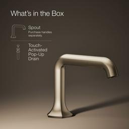Kohler Occasion Bathroom sink faucet spout with Straight design, 1.2 gpm - Vibrant Brushed Bronze - image 2