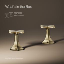 Kohler Occasion Cross bathroom sink faucet handles - Vibrant French Gold - image 2