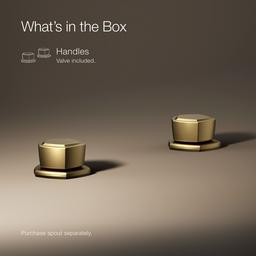 Kohler Occasion Knob bathroom sink faucet handles - Vibrant Brushed Moderne Brass - image 2