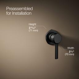 Kohler Occasion Wall-mount bathroom sink faucet handle - Matte Black - image 3