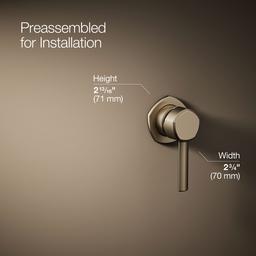 Kohler Occasion Wall-mount bathroom sink faucet handle - Vibrant Brushed Bronze - image 3