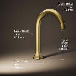 Kohler Occasion Deck-mount bath spout with Cane design - Vibrant Brushed Moderne Brass - image 3
