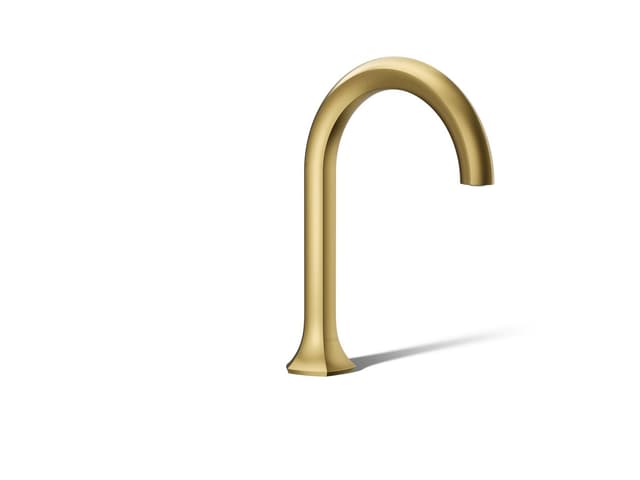 Kohler Occasion Deck-mount bath spout with Cane design - Vibrant Brushed Moderne Brass