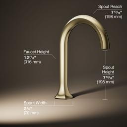 Kohler Occasion Deck-mount bath spout with Cane design - Vibrant French Gold - image 3