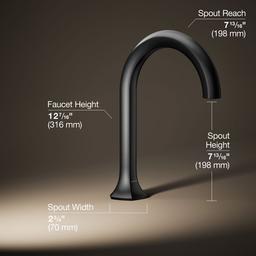 Kohler Occasion Deck-mount bath spout with Cane design - Matte Black - image 3