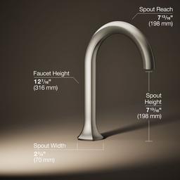 Kohler Occasion Deck-mount bath spout with Cane design - Vibrant Brushed Nickel - image 3