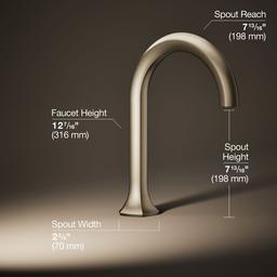 Kohler Occasion Deck-mount bath spout with Cane design - Vibrant Brushed Bronze - image 3