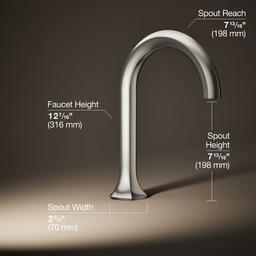 Kohler Occasion Deck-mount bath spout with Cane design - Vibrant Polished Nickel - image 3