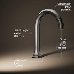 Kohler Occasion Deck-mount bath spout with Cane design - Vibrant Titanium - image 3