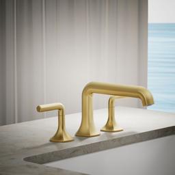 Kohler Occasion Deck-mount bath spout with Straight design - Vibrant Brushed Moderne Brass - image 2