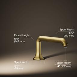 Kohler Occasion Deck-mount bath spout with Straight design - Vibrant Brushed Moderne Brass - image 3