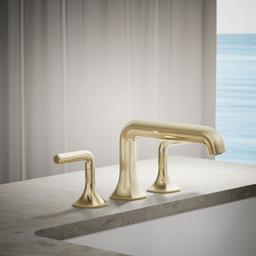 Kohler Occasion Deck-mount bath spout with Straight design - Vibrant French Gold - image 2