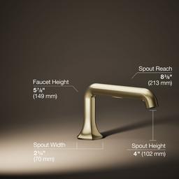 Kohler Occasion Deck-mount bath spout with Straight design - Vibrant French Gold - image 3