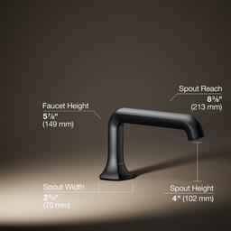 Kohler Occasion Deck-mount bath spout with Straight design - Matte Black - image 3