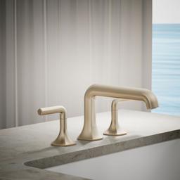 Kohler Occasion Deck-mount bath spout with Straight design - Vibrant Brushed Bronze - image 2