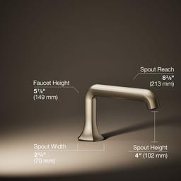 Kohler Occasion Deck-mount bath spout with Straight design - Vibrant Brushed Bronze - image 3