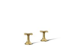 Kohler Occasion Deck-mount bath faucet handles with Cross design - Vibrant Brushed Moderne Brass - image 1