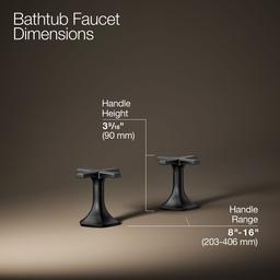 Kohler Occasion Deck-mount bath faucet handles with Cross design - Matte Black - image 3