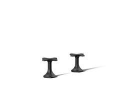 Kohler Occasion Deck-mount bath faucet handles with Cross design - Matte Black - image 1