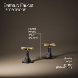 Kohler Occasion Deck-mount bath faucet handles with Cross design - Matte Black With Brushed Moderne Brass - image 3