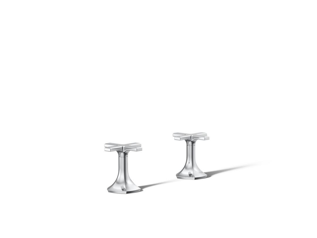 Kohler Occasion Deck-mount bath faucet handles with Cross design - Polished Chrome by Kohler