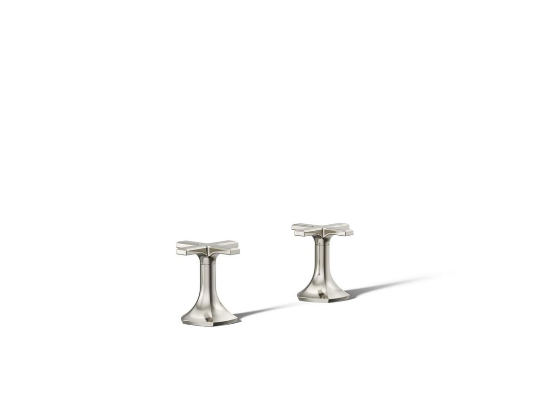 Kohler Occasion Deck-mount bath faucet handles with Cross design - Vibrant Polished Nickel by Kohler