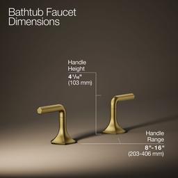 Kohler Occasion Deck-mount bath faucet handles with Lever design - Vibrant Brushed Moderne Brass - image 3