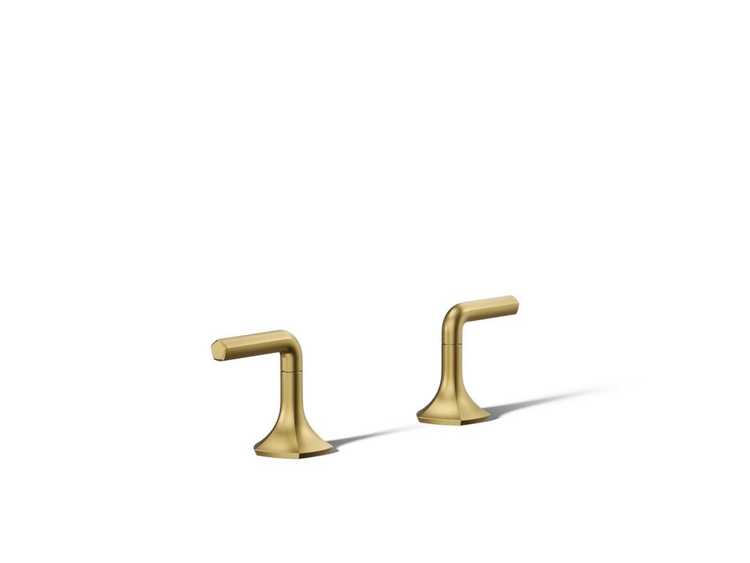 Kohler Occasion Deck-mount bath faucet handles with Lever design - Vibrant Brushed Moderne Brass by Kohler
